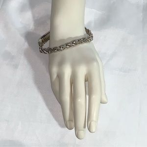 NWT auth PHILLIP GAVRIEL sterling silver double link FLEUR DE LIS bracelet